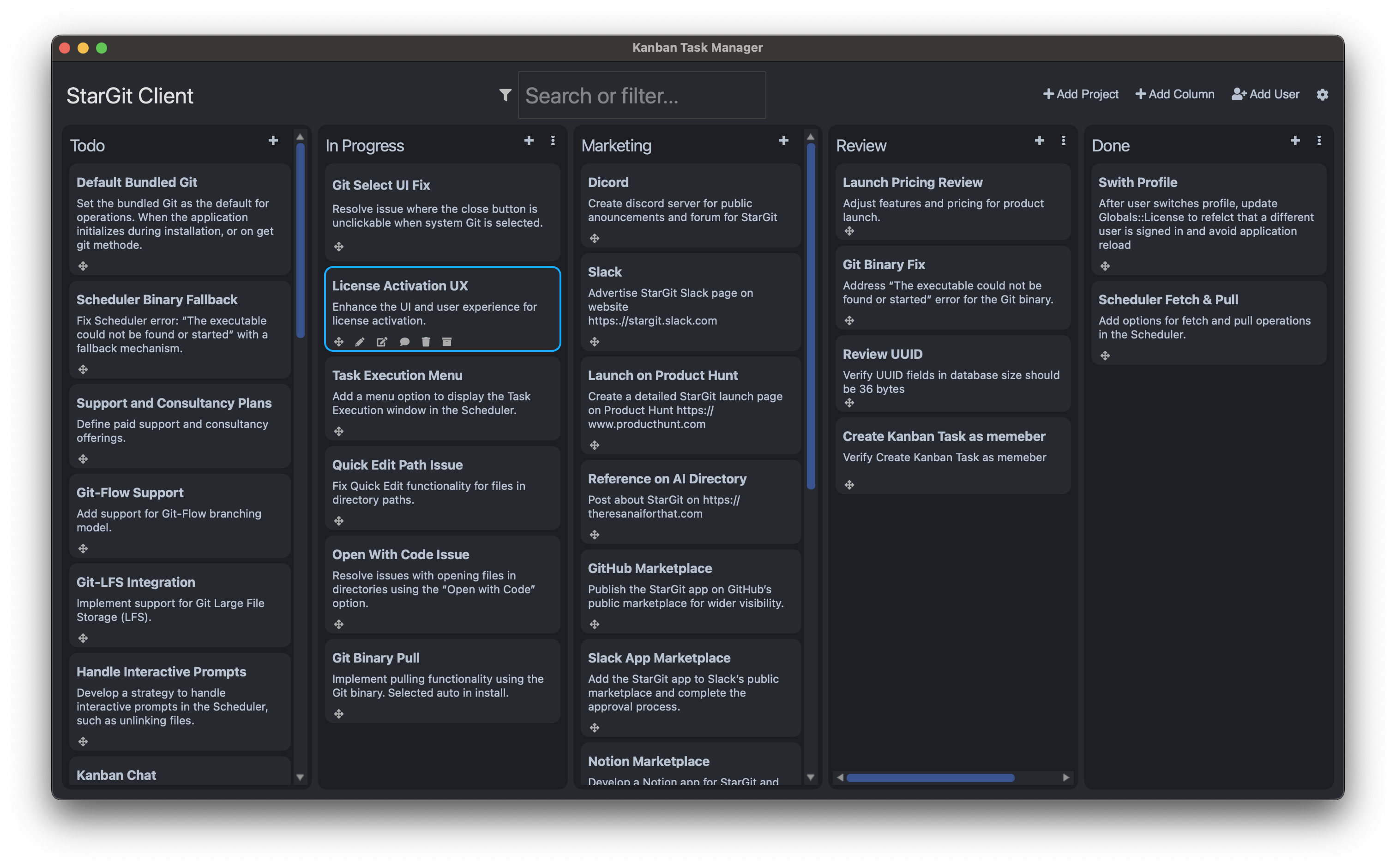 Kanban Board Screenshot